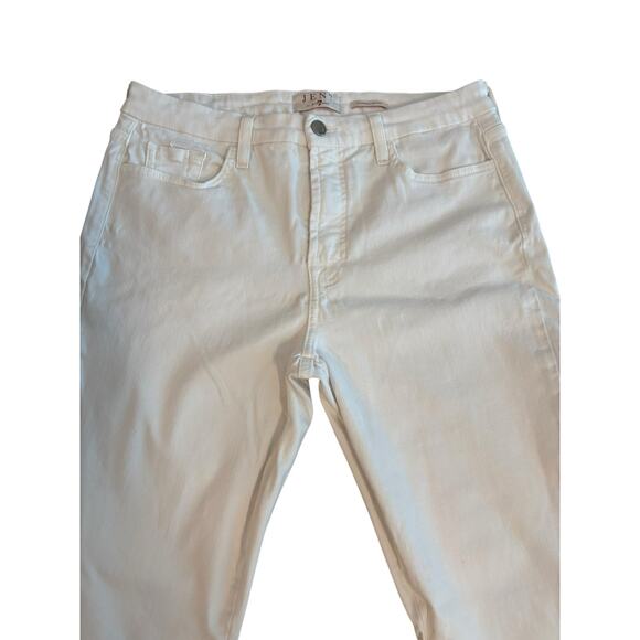 JEN7 BY 7 FOR ALL MANKIND WHITE CROPPED SKINNY JEANS SIZE 10 - Picture 2 of 8